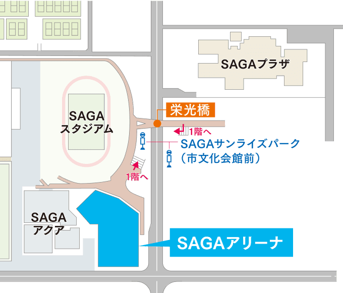 SAGAアリーナ2階周辺MAP